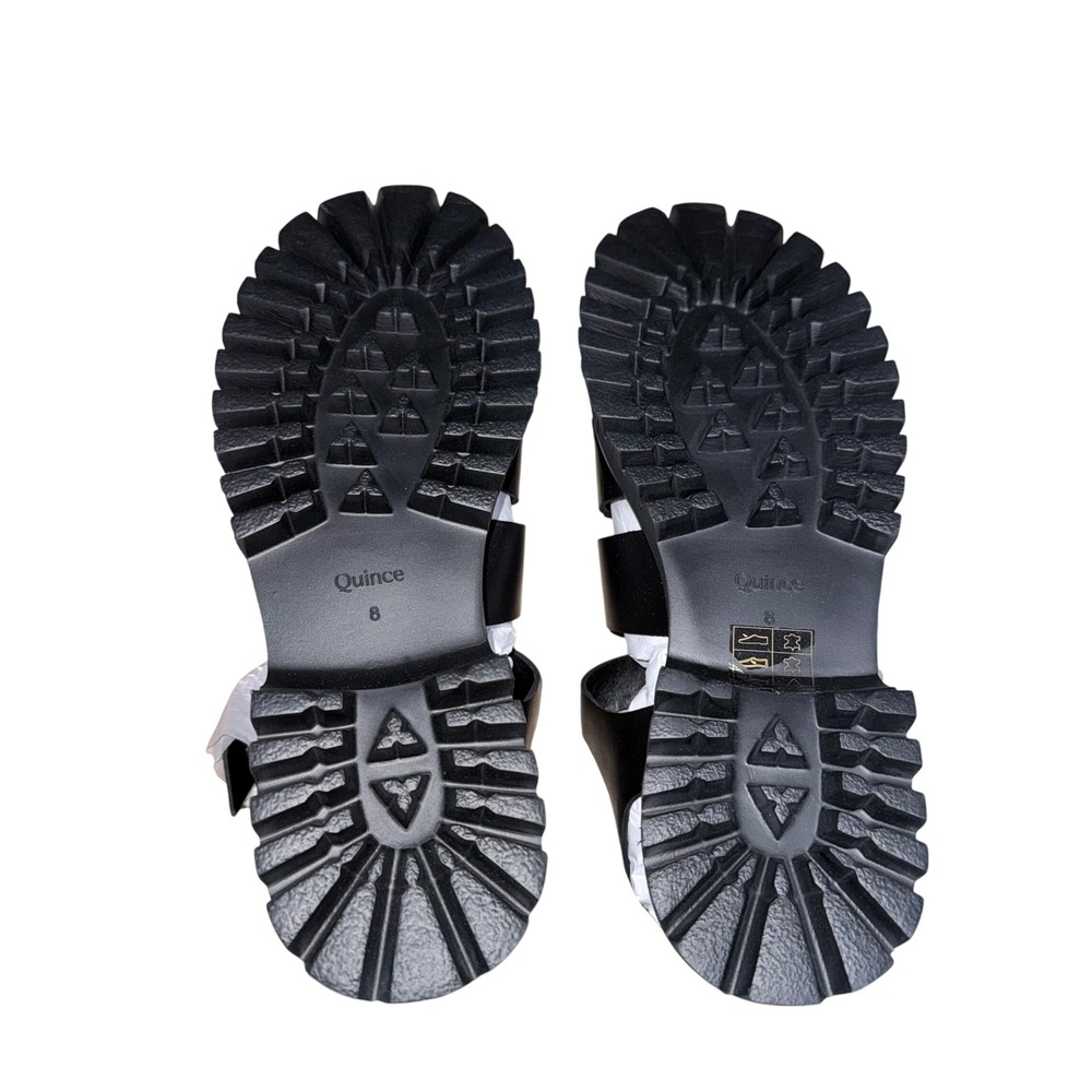 Quince Italian Leather Lug Sole Fisherman Sandal Black 8 LB84902-BELLE001-54926 - Picture 7 of 10